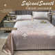 Bed sheet ice silk mat washable foldable three-piece set soft bed mat home summer machine washable bed skirt