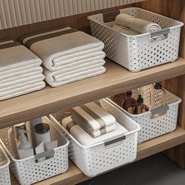 Hollow simple wind storage basket desktop storage box home storage box storage basket sorting basket food storage blue