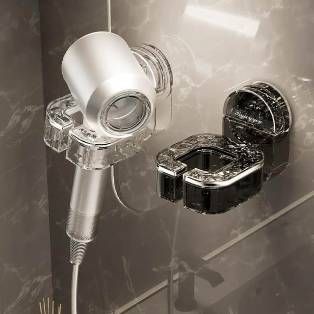 Suction cup hair dryer bracket storage rack without punching lazy hanger hair dryer rack storage rack airtub hair dryer