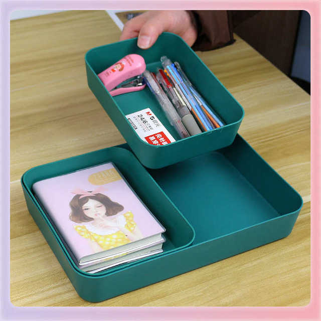 TUF4 rectangular drawer storage partition box desktop plastic small and medium kitchen cabinet tableware classification storage