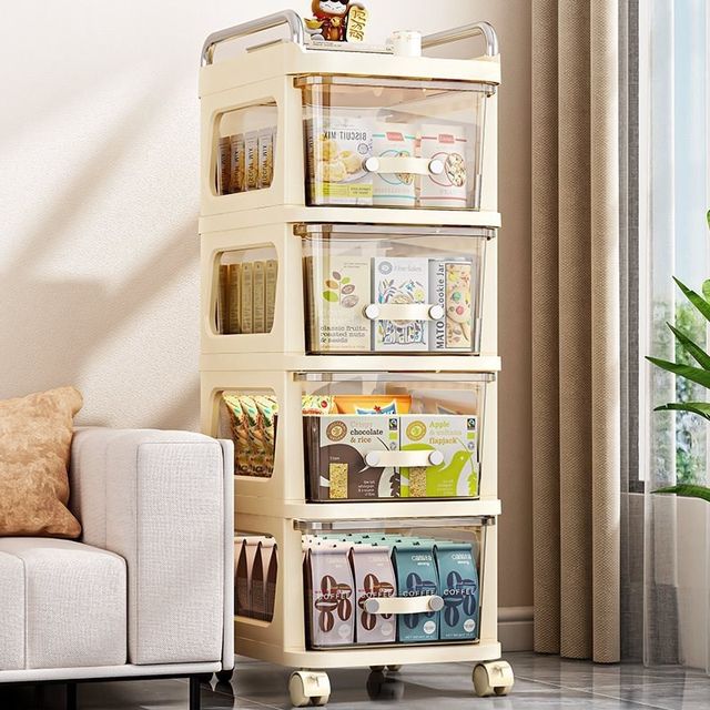 Cream home style mobile x cabinet storage drawer storage cart small hot sale bedroom multi-function multi-layer cabinet