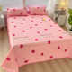 Summer ice silk mat three-piece set sheet folding air conditioning soft mat washable strawberry love bedding