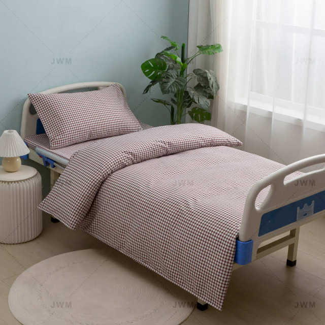 Pure cotton bed three-piece set for hospital geese bed sheets quilt covers pillow covers clinic nursing home beauty salon student dormitory