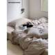 Nuyoah studio French lazy cotton edge washing cotton sheet and quilt cover four-piece set