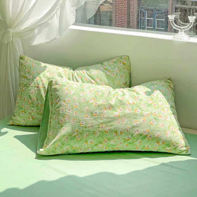 Spring and summer small fresh green floral four-piece set wash quilt cover bed sheet student dormitory single three-piece set 4