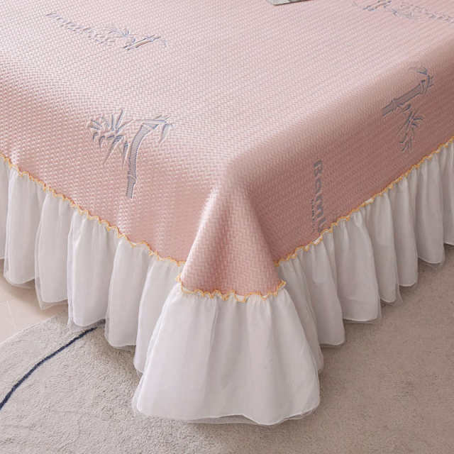 Summer Class A cool iced beans cool mat three-piece set bed cover skirt lace edge bed sheet iced silk mat air conditioning soft mat