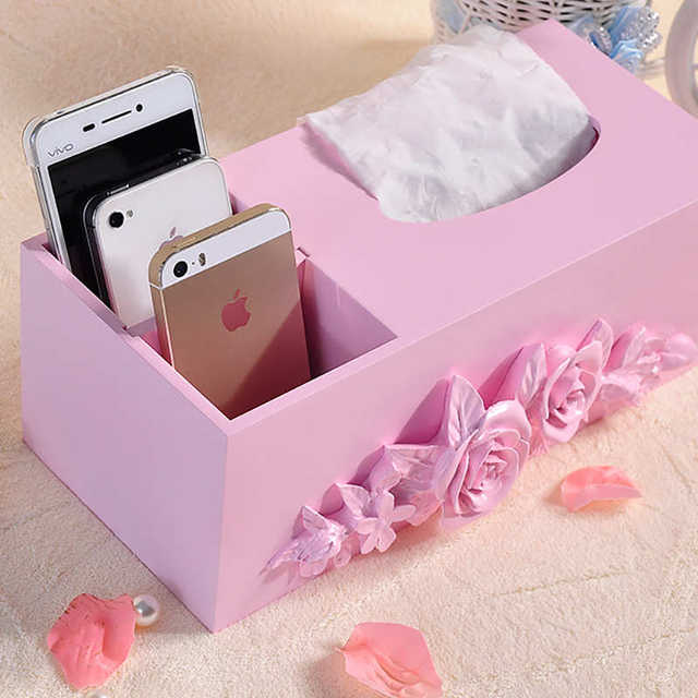 Mizhi Living Room Wooden Tissue Box Creative Cardboard Box Tea Table Remote Control Mobile Storage Box Napkin Cardboard Box Spot