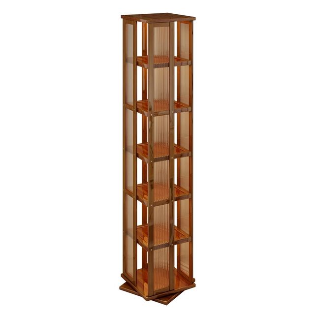 Rotating bookshelf household 360-degree floor-standing multi-layer A-frame shelf non-solid wood space-saving storage artifact children's bookcase