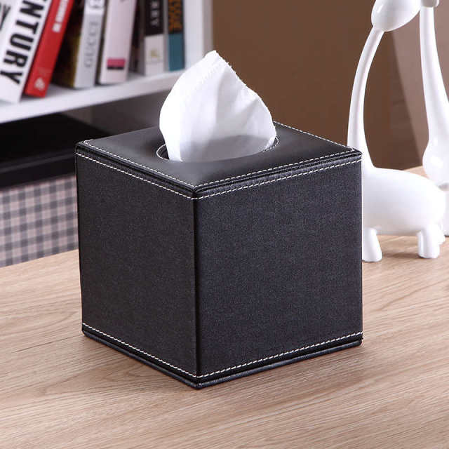 Carton leather customization living room household debris storage European style office coffee table tissue box customization simple