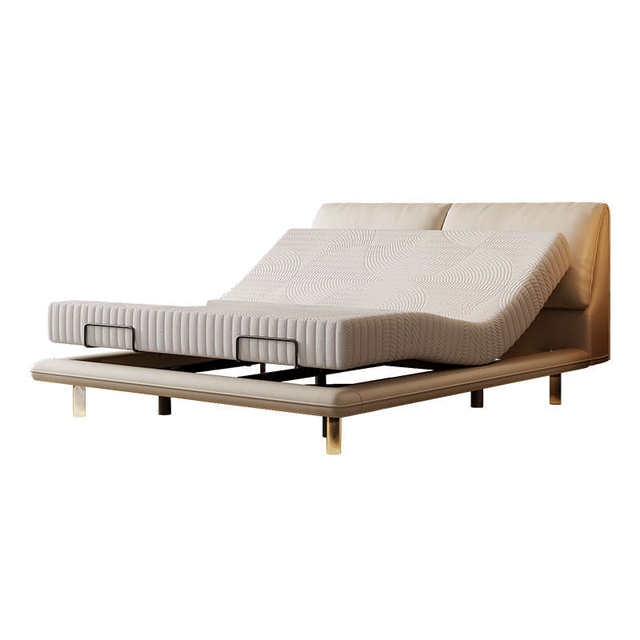 Smart electric elephant ear suspension bed multifunctional modern and simple double minimalist internet celebrity cream-style leather bed