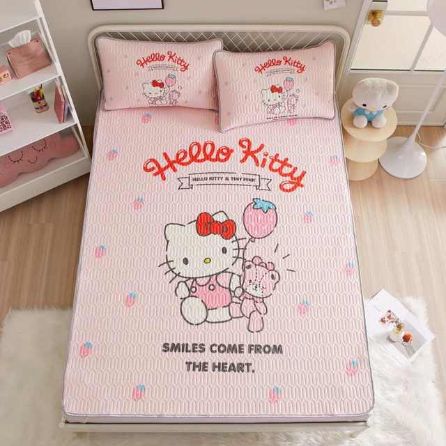 Summer children's bed sheets for children's upper and lower beds, ice silk latex mats, non-slip style, non-removal