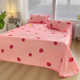 Summer ice silk mat three-piece set sheet folding air conditioning soft mat washable strawberry love bedding