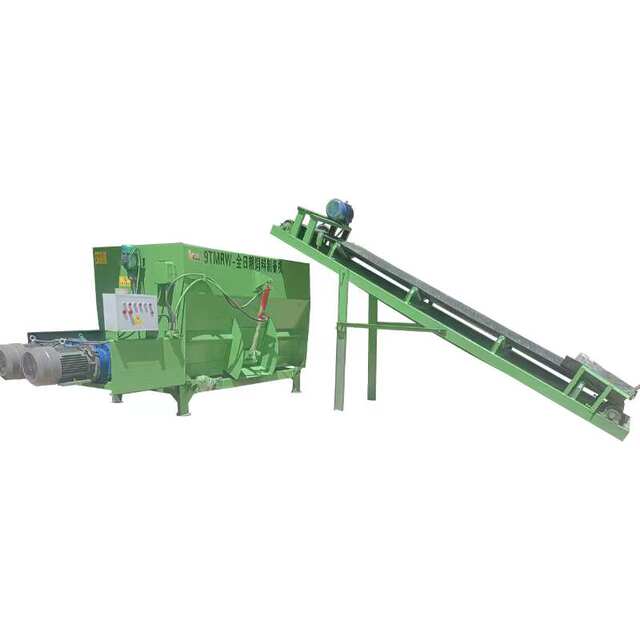 Tmr full-time food fodder mixer horizontal cattle and sheep feed crushing and kneading silk breeding fully automatic integrated mixer