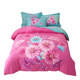 Thickened cotton and flower four-piece set 100 bedding simple autumn and winter grinding S-haired double quilt cover bed sheet 4