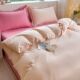 Sweet girl heart four-piece set j cotton pink quilt cover bed sheet 1.5/1.8m bed cover solid color bedding