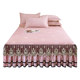 Summer cool mat bed skirt three-piece set ice silk mat household bed sheet lace air conditioner soft. The mat can be machine washed