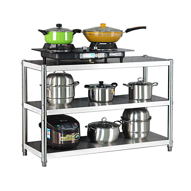 Stainless steel kitchen d storage rack floor-standing multi-layer microwave oven oven storage rack storage rack three-layer storage