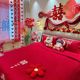 New Chinese style 160 long velvet cotton wedding four-piece set red embroidered quilt cover full cotton pure cotton bed sheet wedding bedding products 4