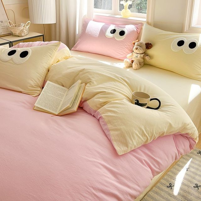 Class A full cotton 100 bed four n-piece set 2025 new cute girl's heart sheet quilt cover bed fittings bedding