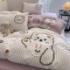 Cartoon towel embroidery four-piece set non-full q cotton student three-piece set dormitory bedding princess style bed sheets and fittings style