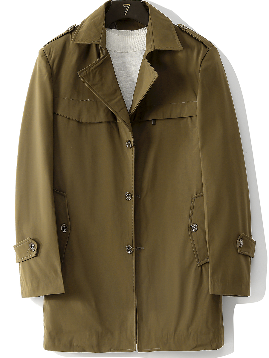 PADDED TRENCH COAT LINED MENS LAPELS BUSINESS CASUAL SPRING AND AUTUMN MIDI DAD PLUS SIZE LOOSE THICK COAT 2022