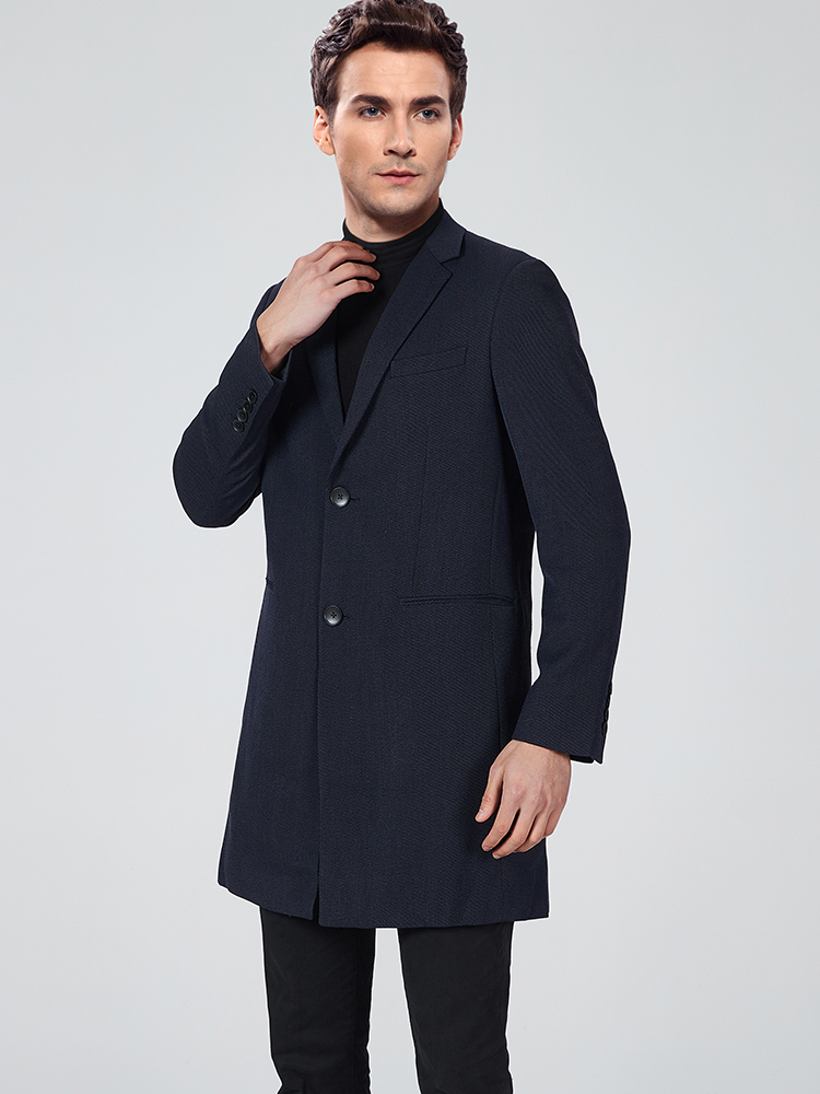 MID-LENGTH WINDBREAKER SUIT SPRING AND AUTUMN WOOL SUIT IRON-FREE MENS COAT JACKET YOUNG MENS WINDBREAKER TIDE 7119