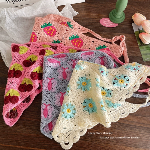 Кружевной платок, шарф, ретро трикотажный этнический аксессуар для волос для принцессы, повязка на голову, французский стиль, этнический стиль