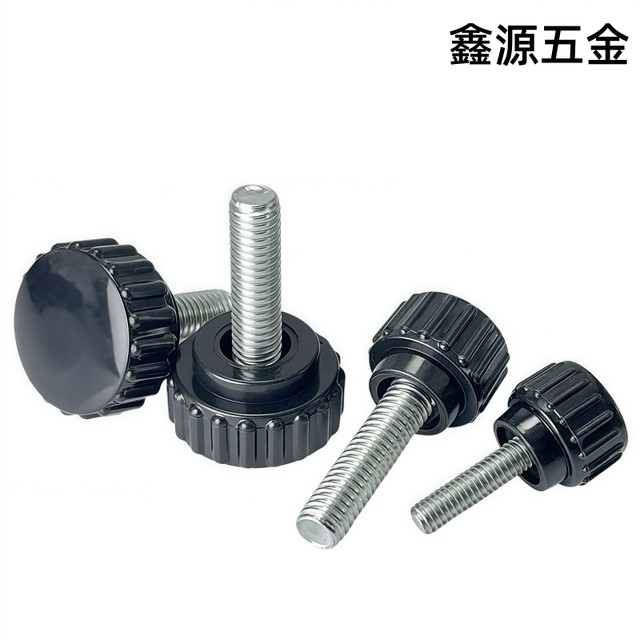 Round head handle screw straight pattern handle adjustable knob rubber head round knurled plastic hand twist m34568M10