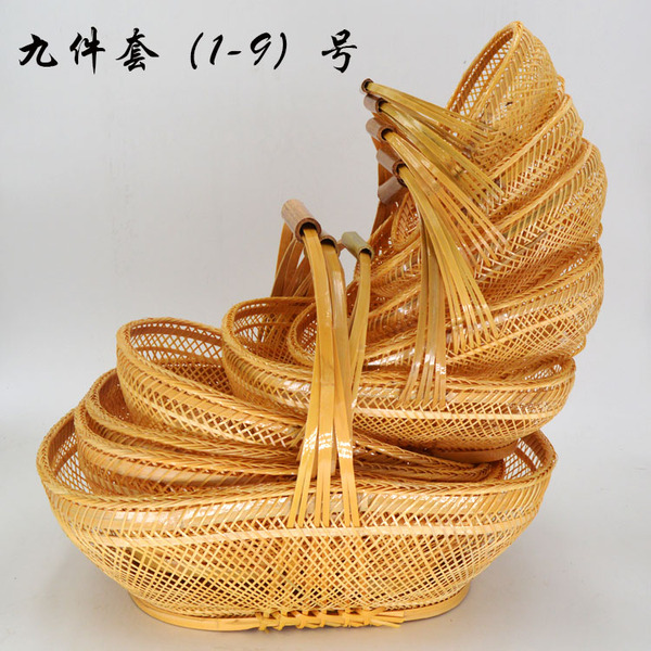 手工竹篮竹编提篮花篮多肉植物摆放篮竹编菜篮礼品篮收纳装饰精编