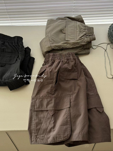波拉bora韩国男童工装短裤2026春夏儿童洋气中裤中大童女童五分裤