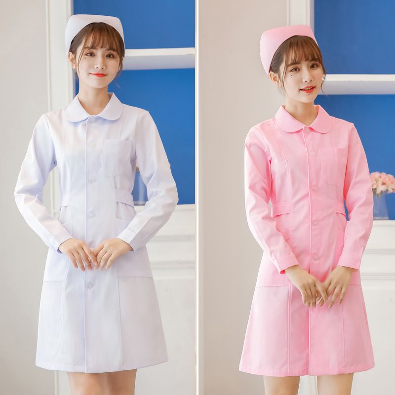WHITE COAT LONG SLEEVE DOCTORS OVERALLS SPRING AUTUMN AND WINTER PHYSICIANS UNIFORMS NURSES UNIFORMS SHORT-SLEEVED MENS AND WOMENS BEAUTY SALONS PHARMACIES PHARMACIES