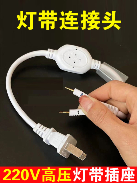 220V灯带LED通用插头电源驱动整流器两针专用一体户外防水连接头