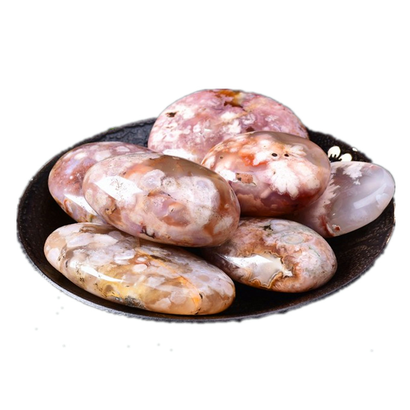 3 7CM 천연 벚꽃 마노 원석 마노 거친 크리스탈 에너지 스톤