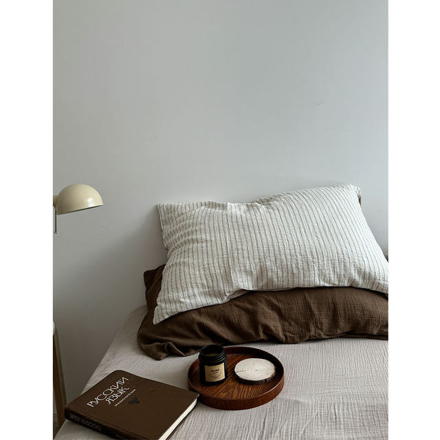 Retro Songbei Youji/Japanese lichen retro soft wrinkled yarn cotton sheet four-piece set bed cover three-piece set set set set set set set set set set set
