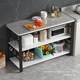 Rock plate kitchen storage rack movable multi-layer vegetable cutting table pot utensils bowls and plate storage rack microwave oven storage rack