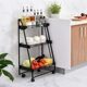 Modern and simple style, no installation, three-layer folding bowl and dish drain rack, kitchen storage room storage rack