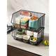 Vegetable basket kitchen storage rack against the wall and floor-to-ceiling multi-layer vegetable and fruit countertop corner storage supplies household push cart