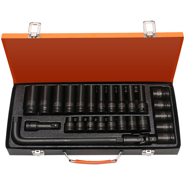 27-piece pneumatic small air cannon sleeve head set heavy duty 1/2 electric lengthened hexagonal sleeve tool air-motion thickening