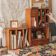 Desktop storage box Office desk drawer storage shelf Retro wooden stationery hand account seal cabinet partition book shelf