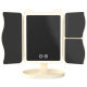 Internet celebrity cat ear large desktop LED folding makeup mirror with light charging model, three-color light adjustable mirror