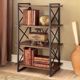 Wrought iron storage rack Living room with subway iron solid wood bookcase partition multi-layer storage household American display rack