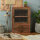 Retro rose gold edge storage cabinet zakka drawer bedside decoration rack creative solid wood desktop finishing rack