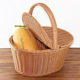 Environmentally friendly PP imitation rattan woven basket with cover cleaning basket food delivery basket fruit basket storage basket washable moisture-proof