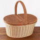 Environmentally friendly PP imitation rattan woven basket with cover cleaning basket food delivery basket fruit basket storage basket washable moisture-proof