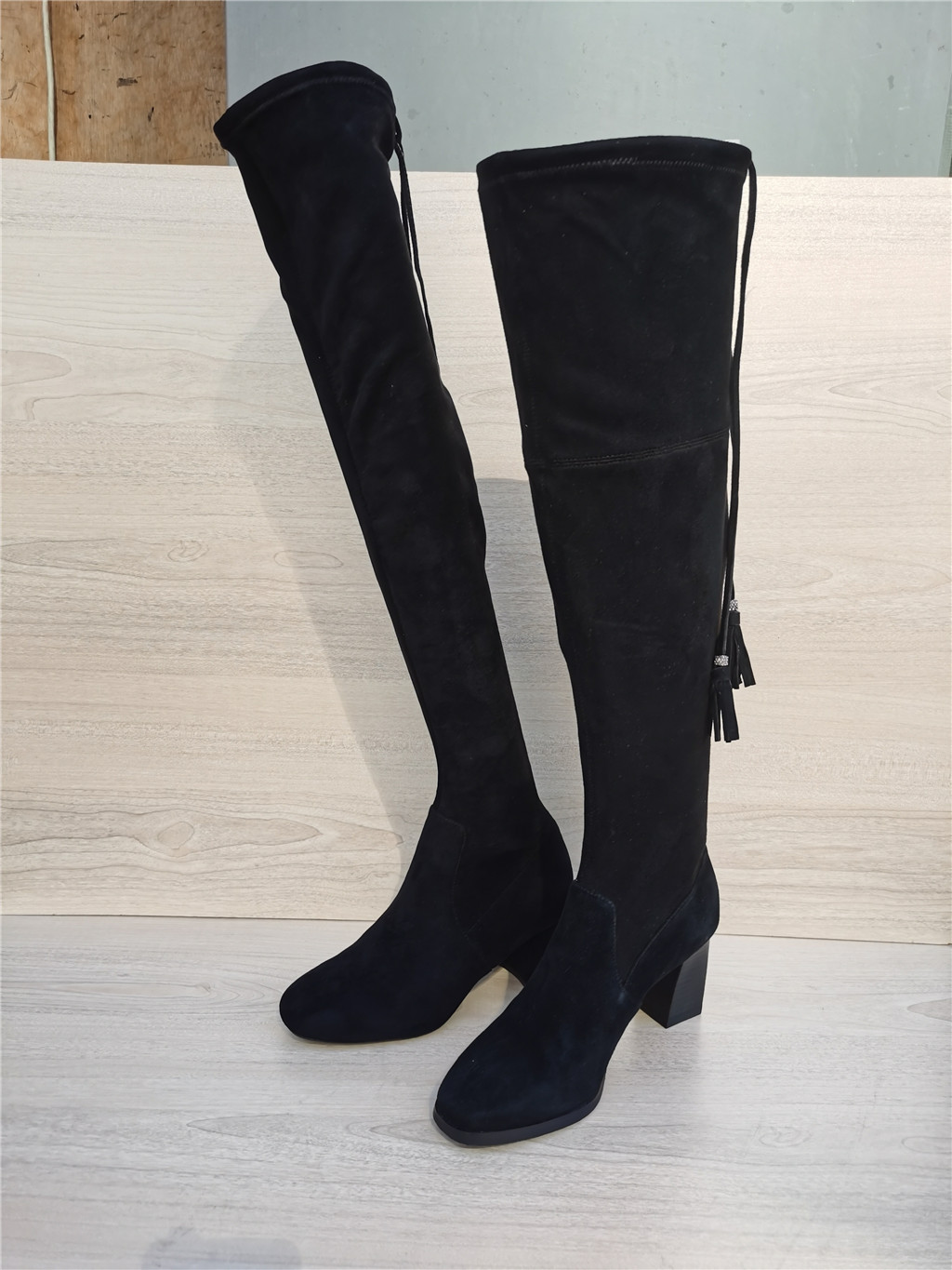 FALL|WINTER 2022 WOMENS BOOTS FASHION ROUND TOE FASHION STRETCH BOOTS HIGH HEEL BLOCK HEEL OVER-THE-KNEE BOOTS B858