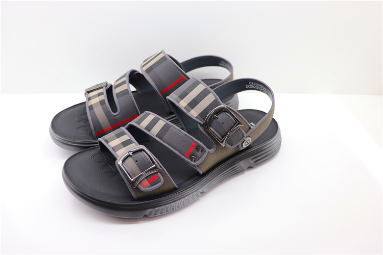 DESAY TILLEN LEATHER SOFT SOLE COMFORTABLE WEARABLE OPEN TOE OUTDOOR WEAR DUAL-PURPOSE MENS BEACH SHOES 2CS82230-03