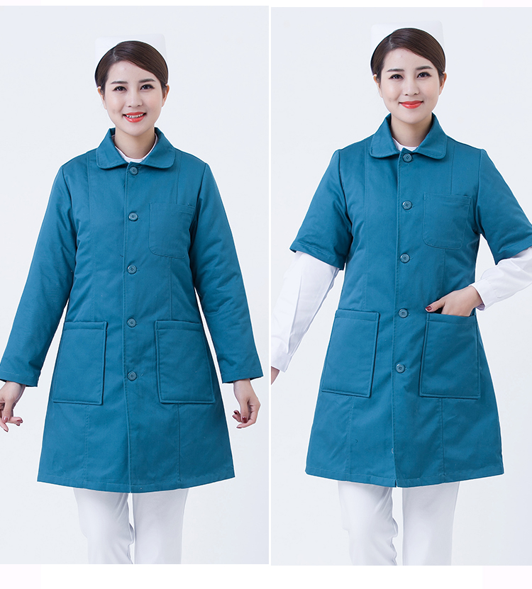 NURSES WEAR COTTON CLOTHES BABY DOLL CLOTHES DOWN JACKETS BLUE LONG-SLEEVED HALF-SLEEVED OVERALLS COLD-PROOF DUTY AND COTTON COATS OUTSIDE IN WINTER