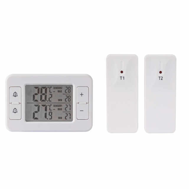 Wireless refrigerator thermometer kitchen home indoor and outdoor thermometer high-precision refrigerated electronic thermometer alarm