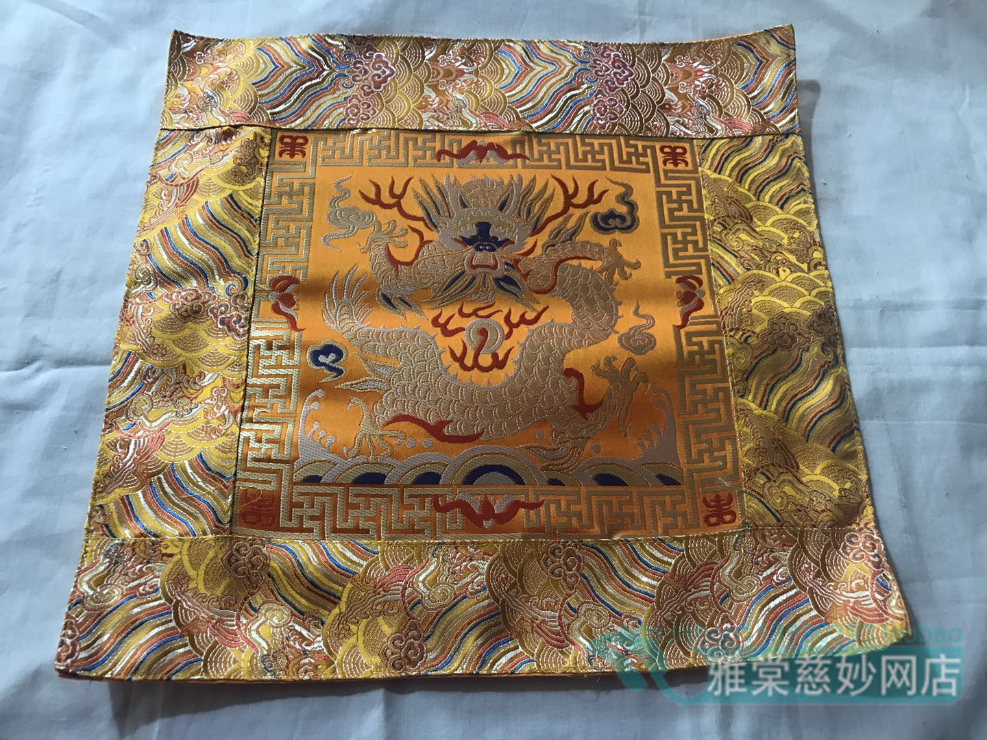 BIG FOUR THE INSTRUMENT CLOTH MAT THE DHARMA MAT THE BELL AND PESTLE MAT THE DRUM MAT THE TIBETAN CLOTH TABLECLOTH THE TANTRIC ETHNIC STYLE TABLE MAT