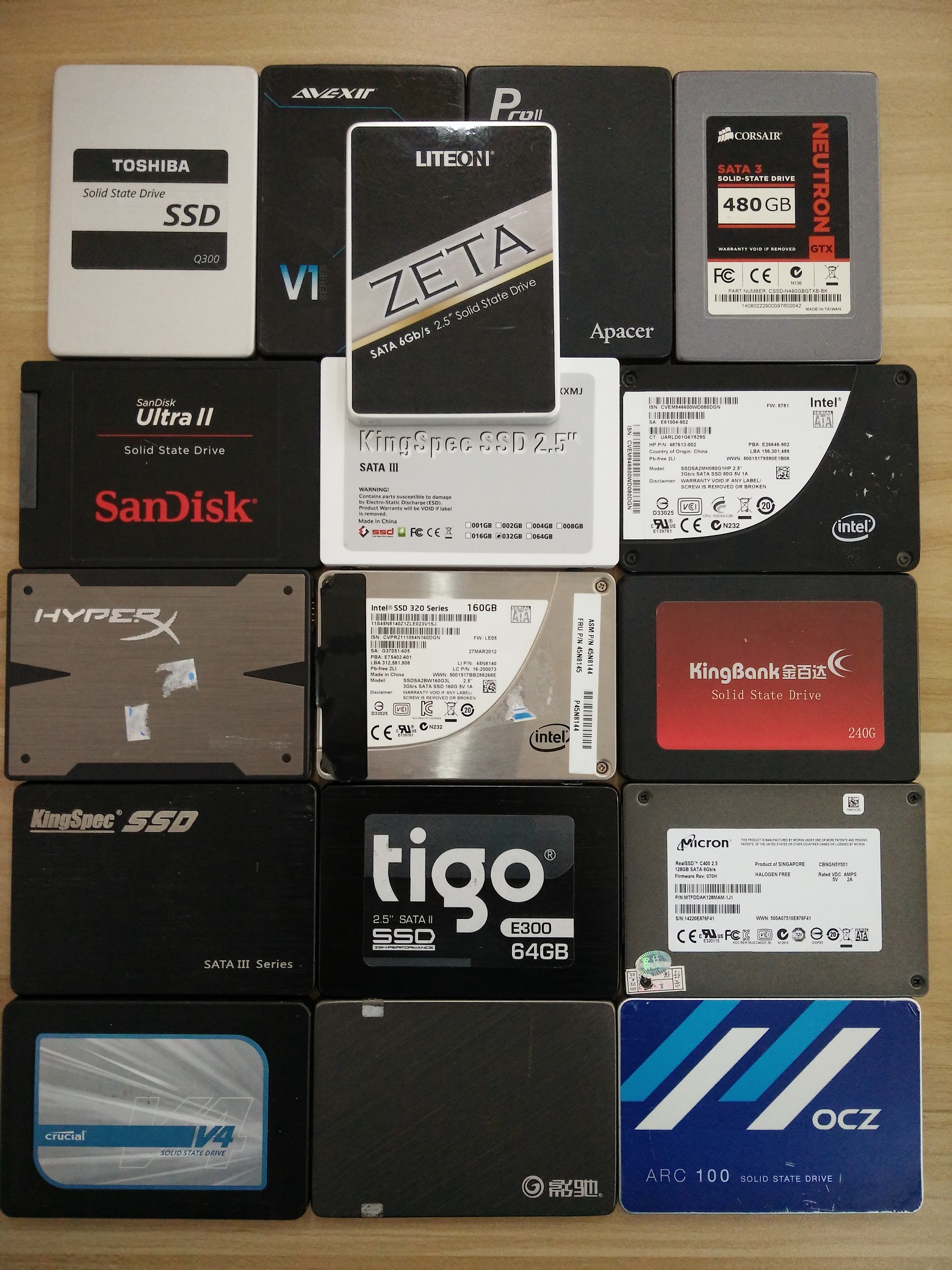 원래 분해된 2.5인치 SATA2.0 3.0 32G 솔리드 스테이트 드라이브 SSD8G 64G 60G 120G 128